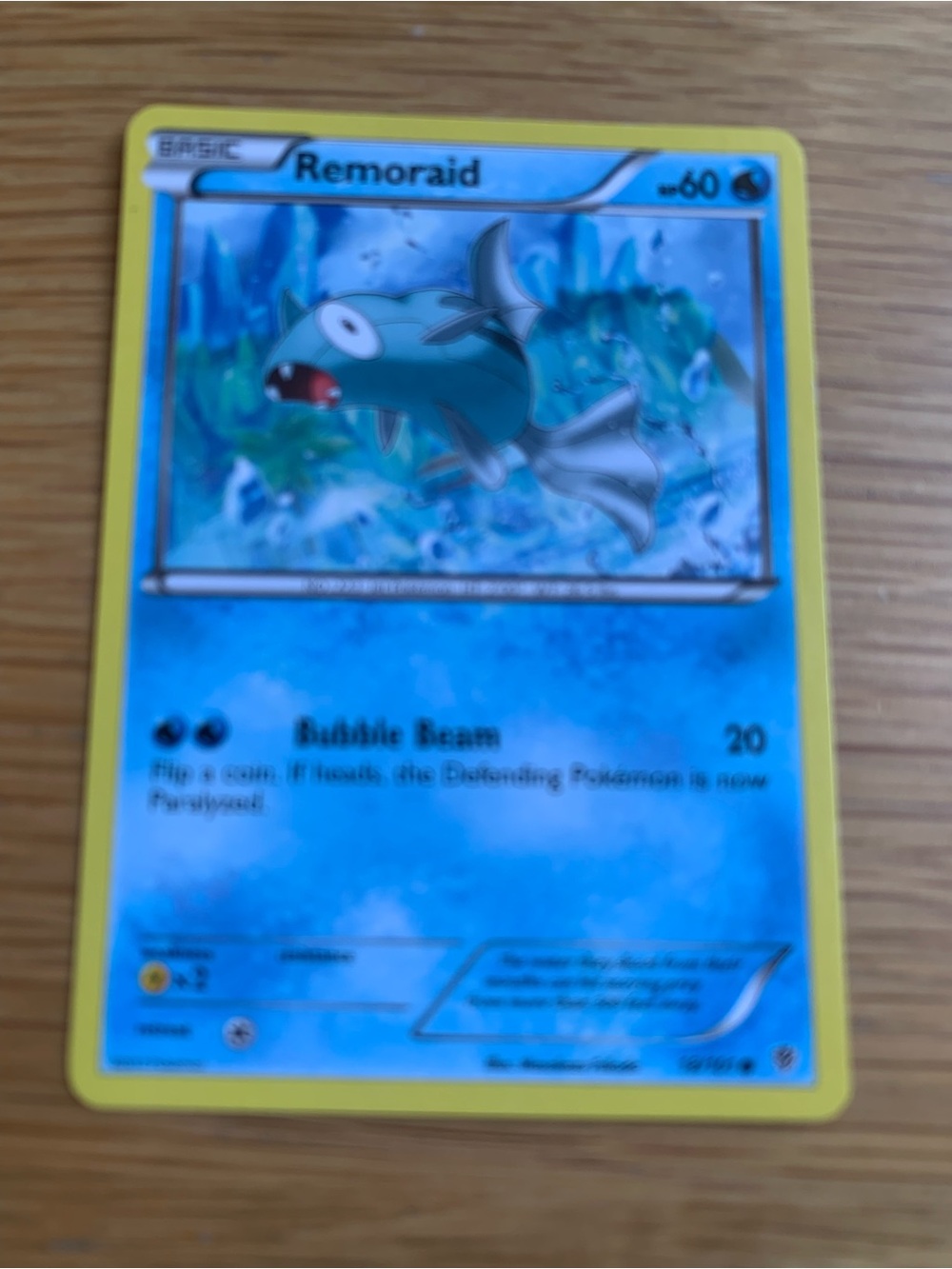 Pokemon Remoraid Blue and Yellow Water-Type Card